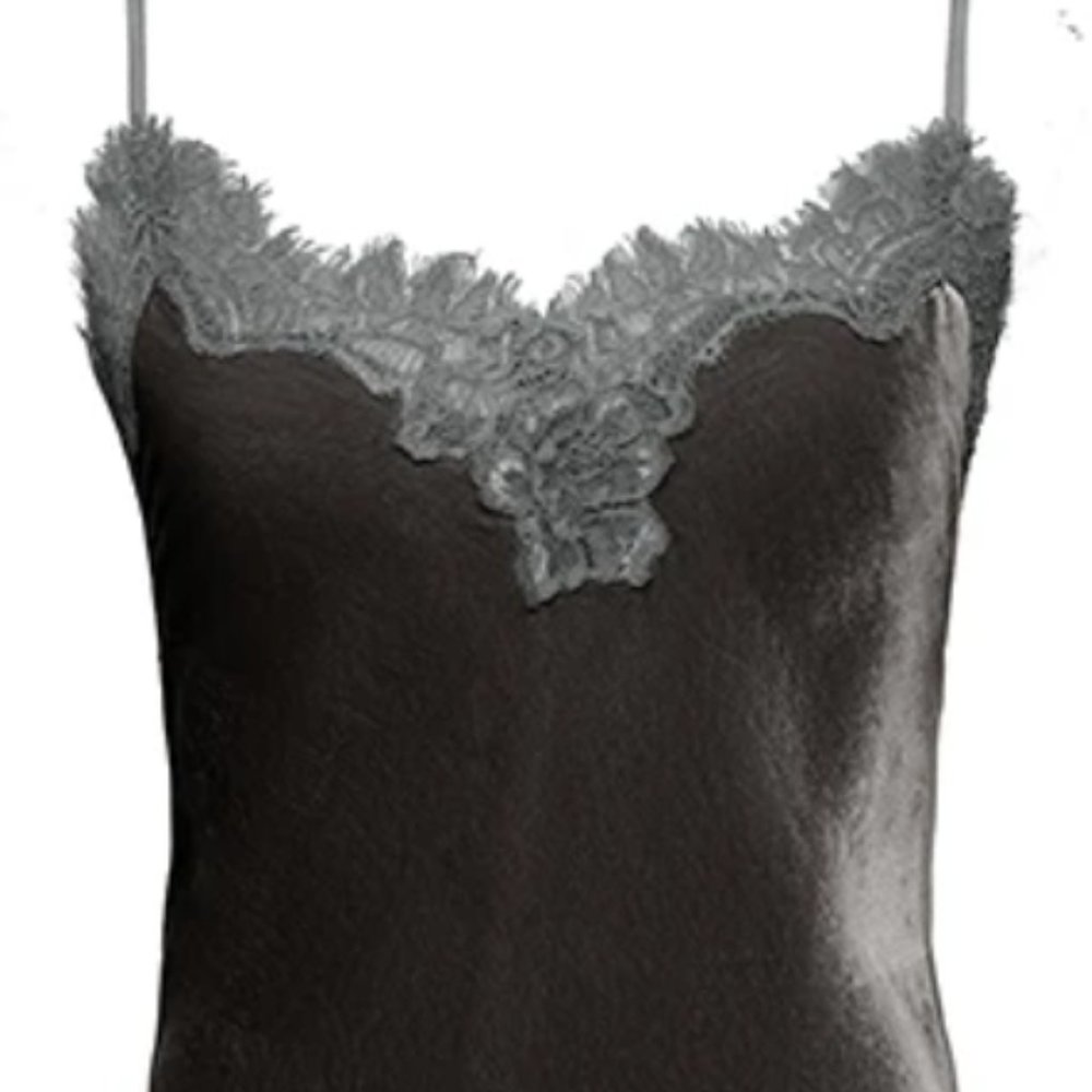 Gold Hawk Anastasia Lace Trim Velvet Cami